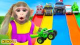 Koko Monkey Rescues with A Fire Truck and Crane | Best Rescue Moments and More! | KUDO KOKO CHANNEL