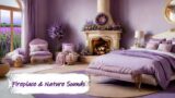 Lavender Dreamscape: Romantic Bedroom Retreat with Fireplace