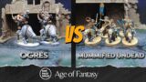 One Pages Rules Age of Fantasy: Ogres v. Mummified Undead