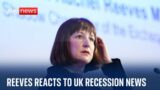 Shadow Chancellor Rachel Reeves reacts to UK recession news