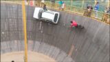 Suraj Kund Mela Motor Drive Stunt on Wooden Wall of Well