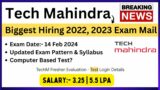 Tech Mahindra Biggest Hiring 2022, 2023 Exam Mail  | Exam Date:- 14 Feb | CBT ? | Updated Pattern