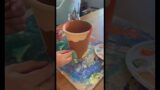 Timelapse Painting a Terracotta Pot #shorts #houseplants #plantlife #art #painting