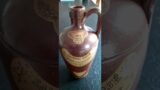 VINTAGE PORTUGUESE TERRACOTTA WINE BOTTLE 1964 .