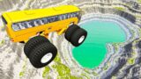 BeamNG drive – Leap Of Death Car Jumps & Falls Into Red water #1