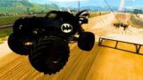 BATMAN Momster Jam VS SKELETOR trucks Death Rump Descent and Destruction Beamngdrive