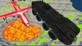 BeamNG drive   Leap Of Death Car Jumps At Red Tasticola Airplane  & Falls Into Red water
