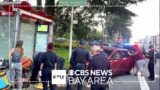 Car crashes into bus shelter in San Francisco; hospital workers on strike, Pix Now March 25th, 2024