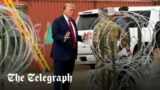 Donald Trump speaks at US-Mexico border on the same day as Biden