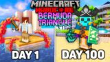 I Survived 100 Days in the BERMUDA TRIANGLE in Minecraft Hardcore!