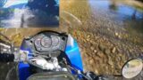 KLR 650 first water crossing, jumps and slideouts riding remote mountain tracks.