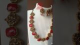 Red trendy terracotta neckset with earrings #clayjewellery #handmade #trending