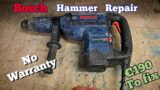 Repairing a Bosch GBH 8-45 D rotary Hammer with a broken eccentric gear outside warranty.