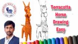 TERRACOTTA HORSE DRAWING EASY
