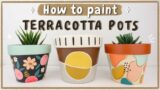 TERRACOTTA POT Painting Ideas | 3 Clay Pot Painting Ideas