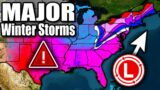 These Major Winter Storms will bring Significant Snowfall & Severe Weather