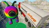 Throwing Cars At Rainbow Alien Pet Leap Of Death –  BeamNG.Drive