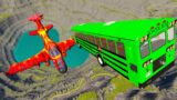 Throwing School Busses At Lava Fire Airplane Leap Of Death –  BeamNG.Drive
