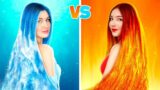 Fire Girl VS Water Girl || Four Elements – Fire VS Water VS Air VS Earth