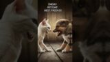 From Foes to Friends: Cat and dog Fight #shorts #aicat #meowmotion