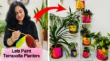 How To Paint Terracotta Planters | Planter Painting DIY Ideas | how to paint outdoor planters