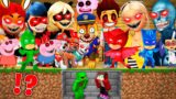 JJ and Mikey hide From Scary LADYBUG and PJ MASKS and Peppa Pig EXE paw patrol in Minecraft Maizen