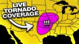 LIVE! Possible Tornado Outbreak and Monster Hail! Storm Chasers On The Ground!
