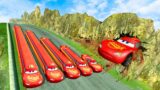 Long & Short Lightning Mcqueen Cars Disney vs DOWN OF DEATH | BeamNG.Drive