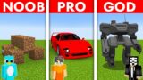Minecraft NOOB vs PRO vs GOD: ROULETTE OF CARS Challenge