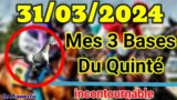 Pronostics PMU Mes 3 bases incontournable DIMANCHE 31 MARS 2024 AUTEUIL