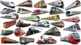 TRAINS NAME VIDEO | Railway Vehicles – Trains and Subways, Learn names and Sounds of Train Transport