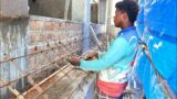 Terracotta! Tecnic of Front Loft Making Accurately with Iron Rod|Sloping Window Roof Construction