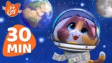 44 Cats | 30 MIN | Let's Explore Space with Cosmo | Educational and funny cartoons for kids