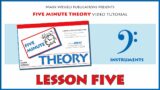 5 Minute Theory Video Tutorial: LESSON FIVE (Bass Clef Instruments)
