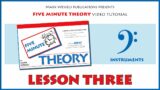 5 Minute Theory Video Tutorial: LESSON THREE (Bass Clef Instruments)