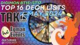 Digimon Card Game BT15 Top 16 Deck Lists! TAK Games Oceania MAY Online Regionals!