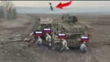 Horrifying Moments! How Ukrainian Drones Destroy Russian Troops on Top of Tanks Near Avdiivka