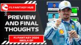 PREVIEW AND FINAL THOUGHTS – IMOLA GP | F1 Fantasy 2024 Tips and Advice