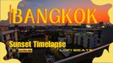 Relaxing Bangkok Rooftop Sunset Timelapse | Lofi Beats | City View | Golden Hour | Study Music