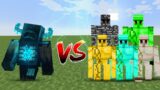 Warden vs every golem minecraft mob battle