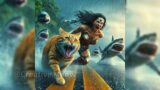 Wonder Woman to the Rescue Saving A kitten From Shark #cat #aicats #catvideos2024 #poorcat
