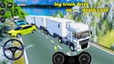 truck drive on death road // dangerous truck driving on mountain road