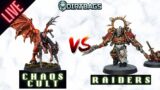 Chaos Cult vs Raiders! | Warhammer 40k battle report 10th edition | Live Stream