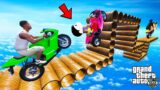 FRANKLIN TRIED IMPOSSIBLE PIPE ZIGZAG PATH BRIDGE PARKOUR RAMP CHALLENGE GTA 5 | SHINCHAN and CHOP