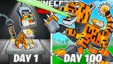 I Survived 100 Days as a MECHA TIGER in HARDCORE Minecraft