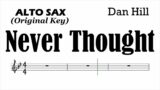 Never Thought Alto Sax orig Sheet Music Backing Track Play Along Partitura