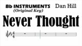 Never Thought Bb Instruments orig Sheet Music Backing Track Play Along Partitura
