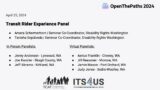 Open the Paths: Transit Rider Experience Panel