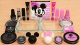 Pink Pearl vs Black – Mixing Makeup Eyeshadow Into Slime ASMR