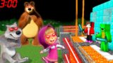 Scary MASHA and The BEAR exe vs Security House in Minecraft Challenge Maizen JJ and Mikey